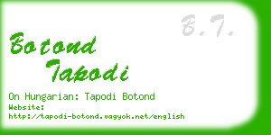 botond tapodi business card